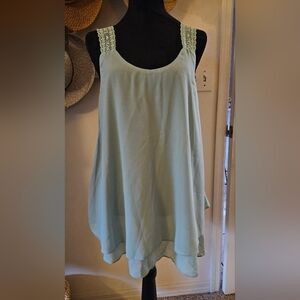 Elegant Mint Green Sleeveless Top